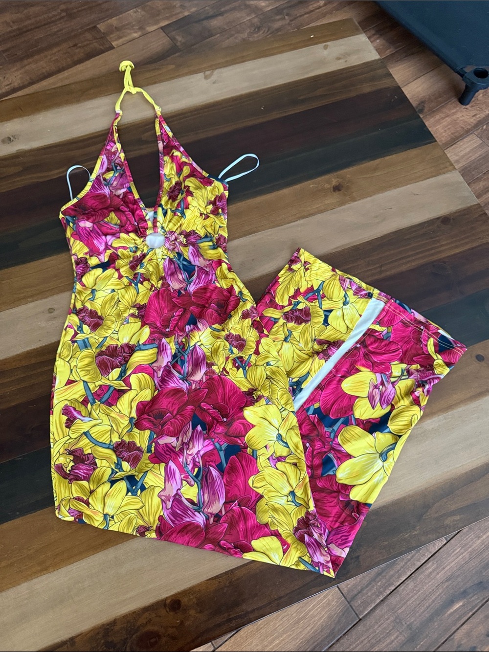 SHEIN Yellow & Pink Floral Maxi Dress - Picture 4 of 11